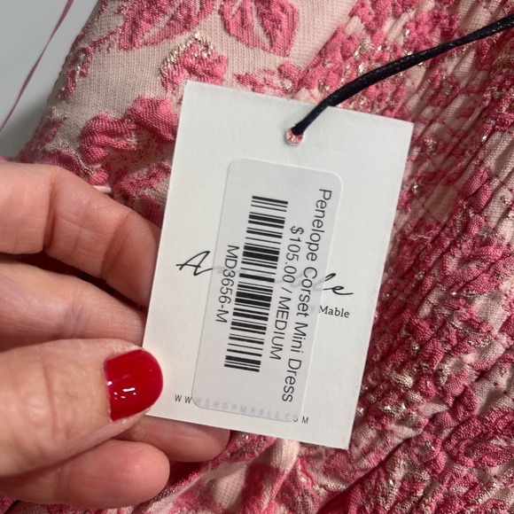 Pink mini corset dress ANNABELLE size medium NWT - Picture 3 of 4